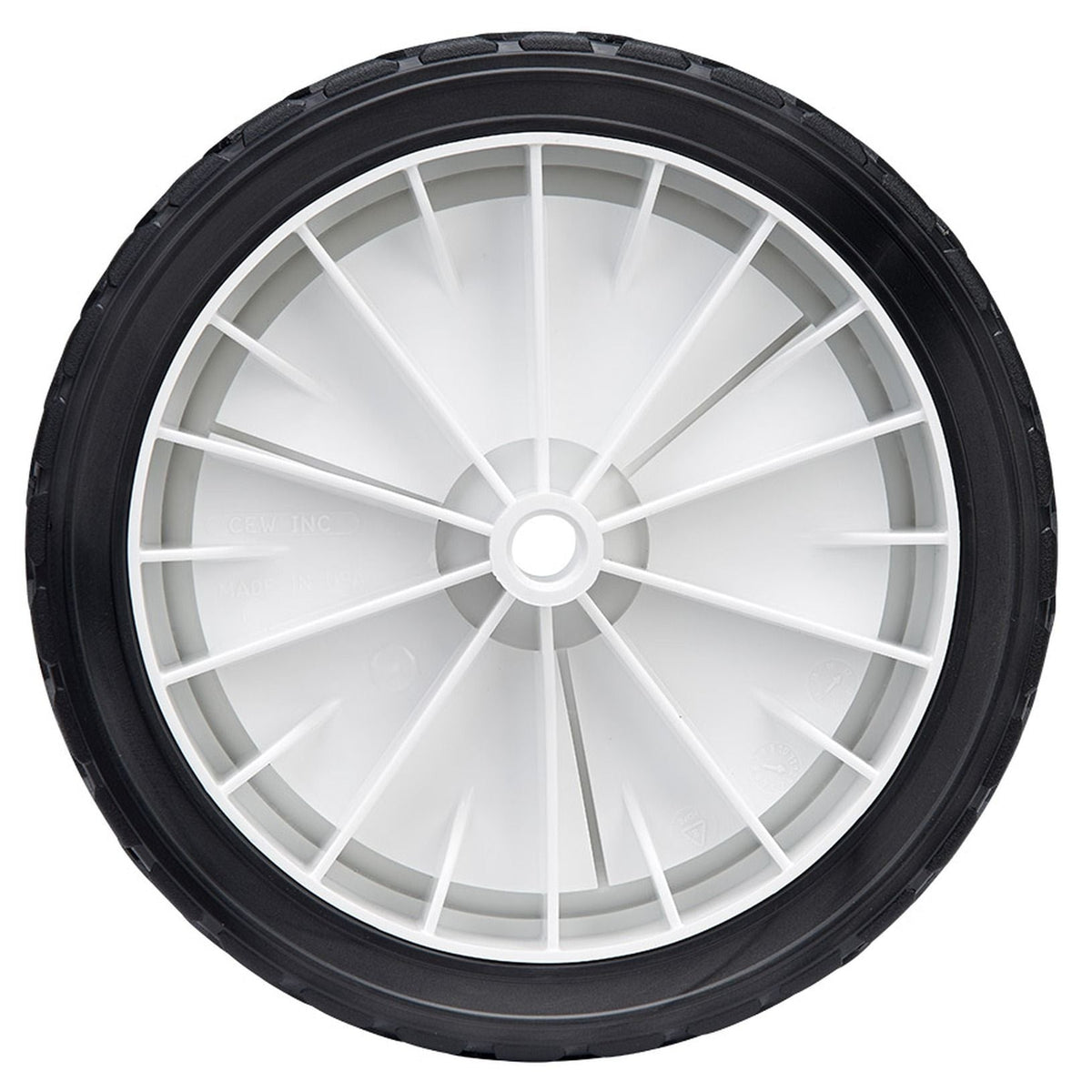 Plastic Lawn Mower Replacement Wheel, Wide Tread 8-in x 1.75-in