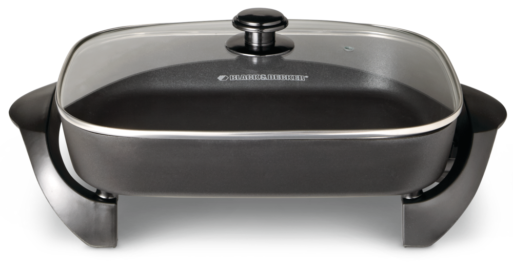 Family-Sized Non-Stick Electric Skillet, Black, 12x15-in