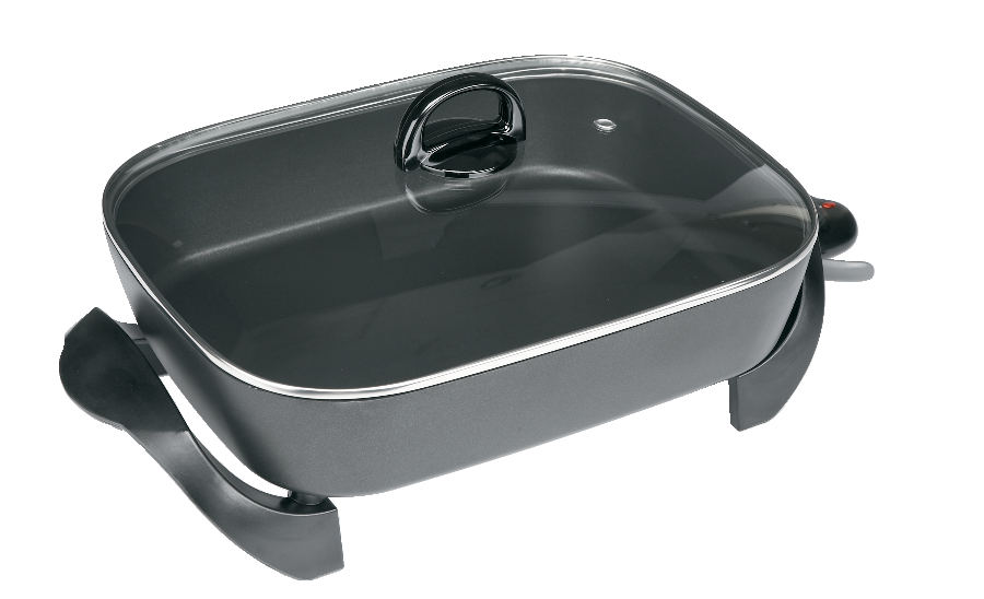 Family-Sized Non-Stick Electric Skillet, Black, 12x15-in