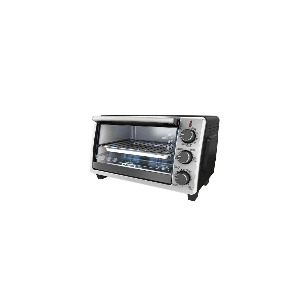 Toaster Oven with 4 Functions, Stainless Steel, 6-Slices