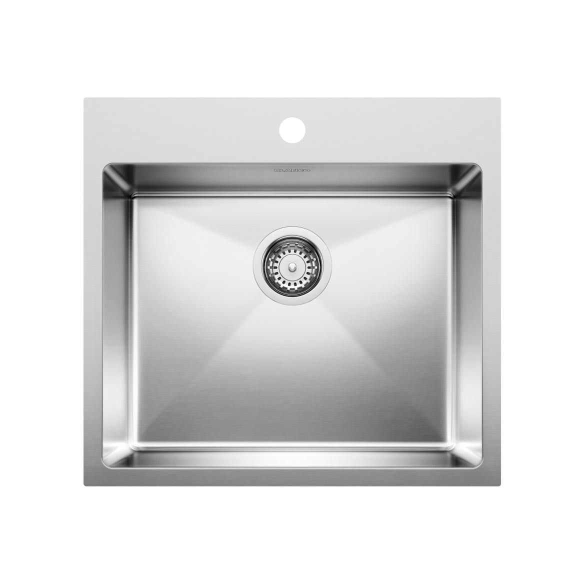 Quatrus R15 22-in Single Bowl Dual Mount Stainless Steel Kitchen Sink