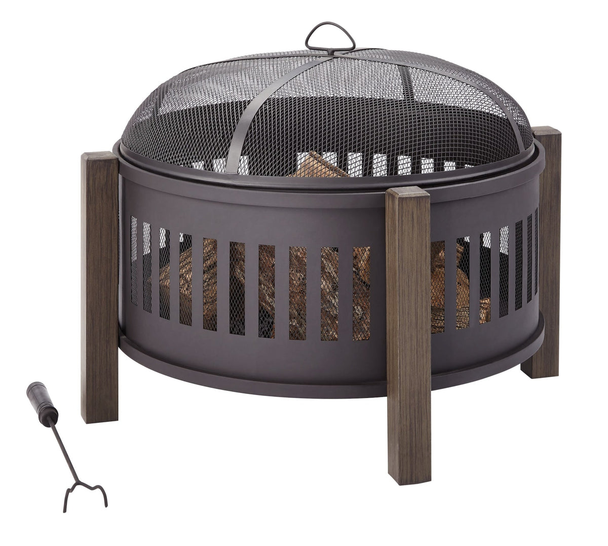 Campobello Round Wood Burning Outdoor Fire Bowl/Fire Pit, 31 x 24-in