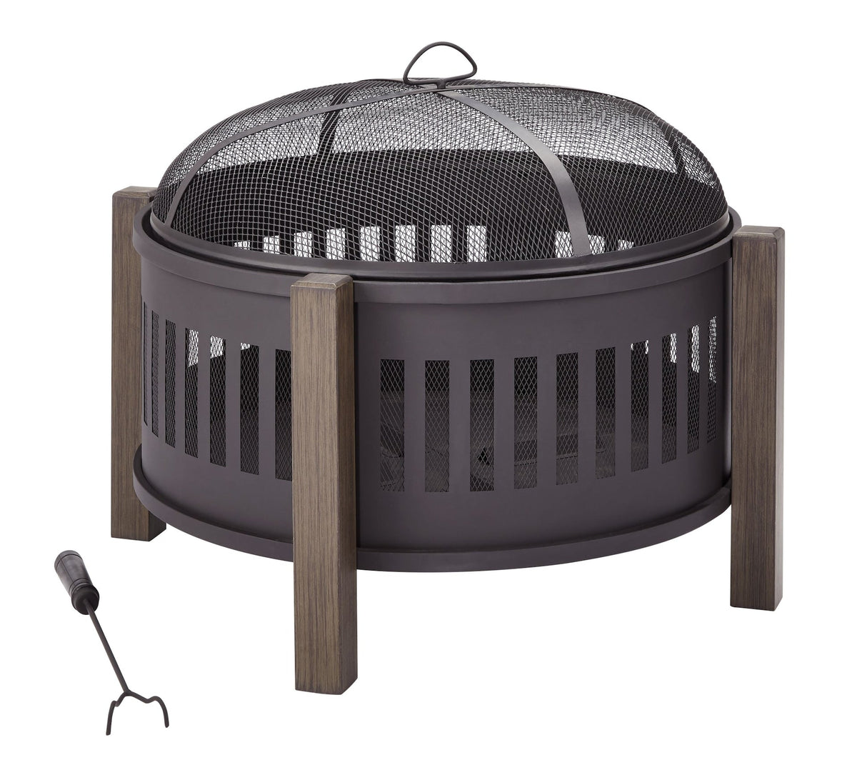 Campobello Round Wood Burning Outdoor Fire Bowl/Fire Pit, 31 x 24-in