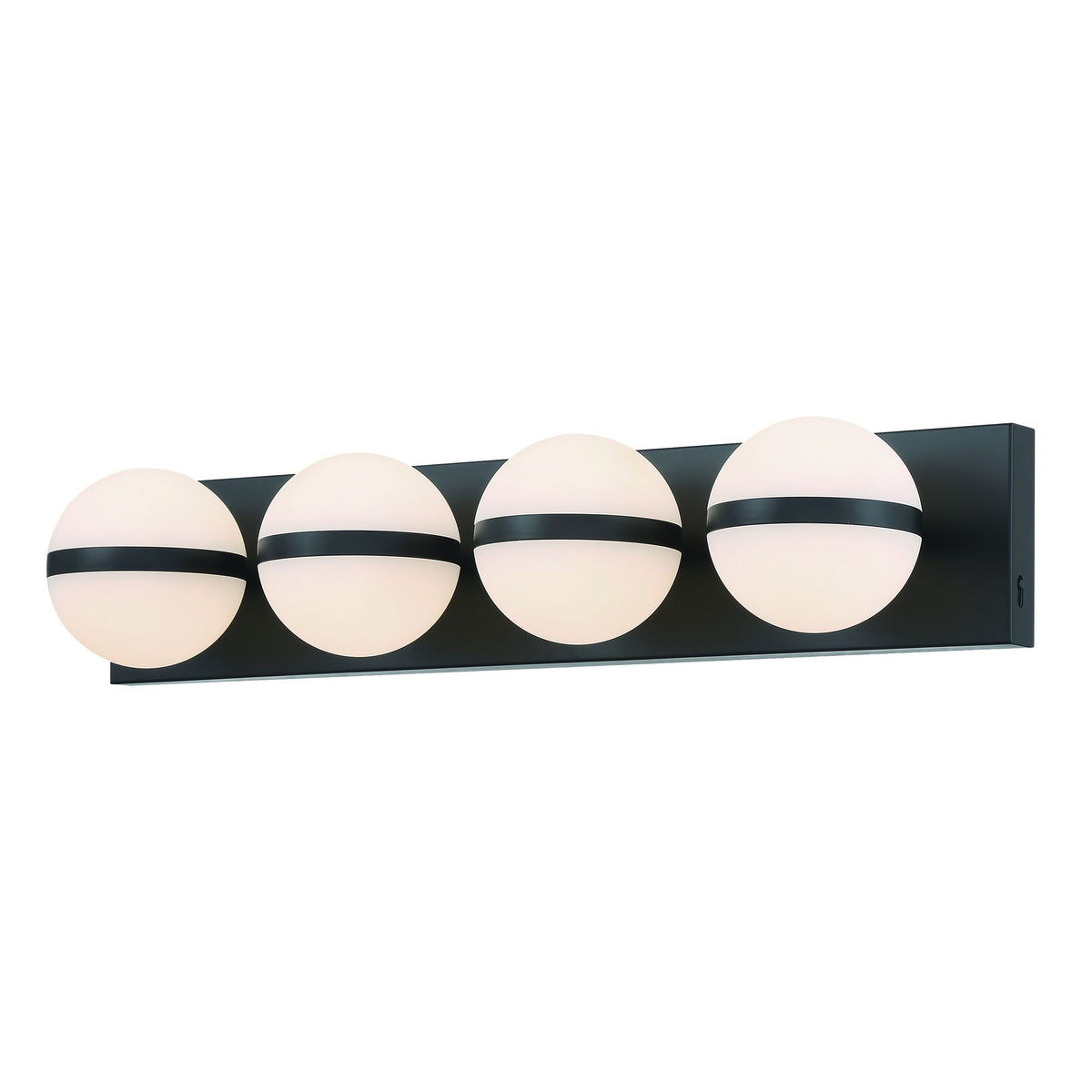 Orion 4-Light Vanity with Acrylic Glass, Black, 25-in