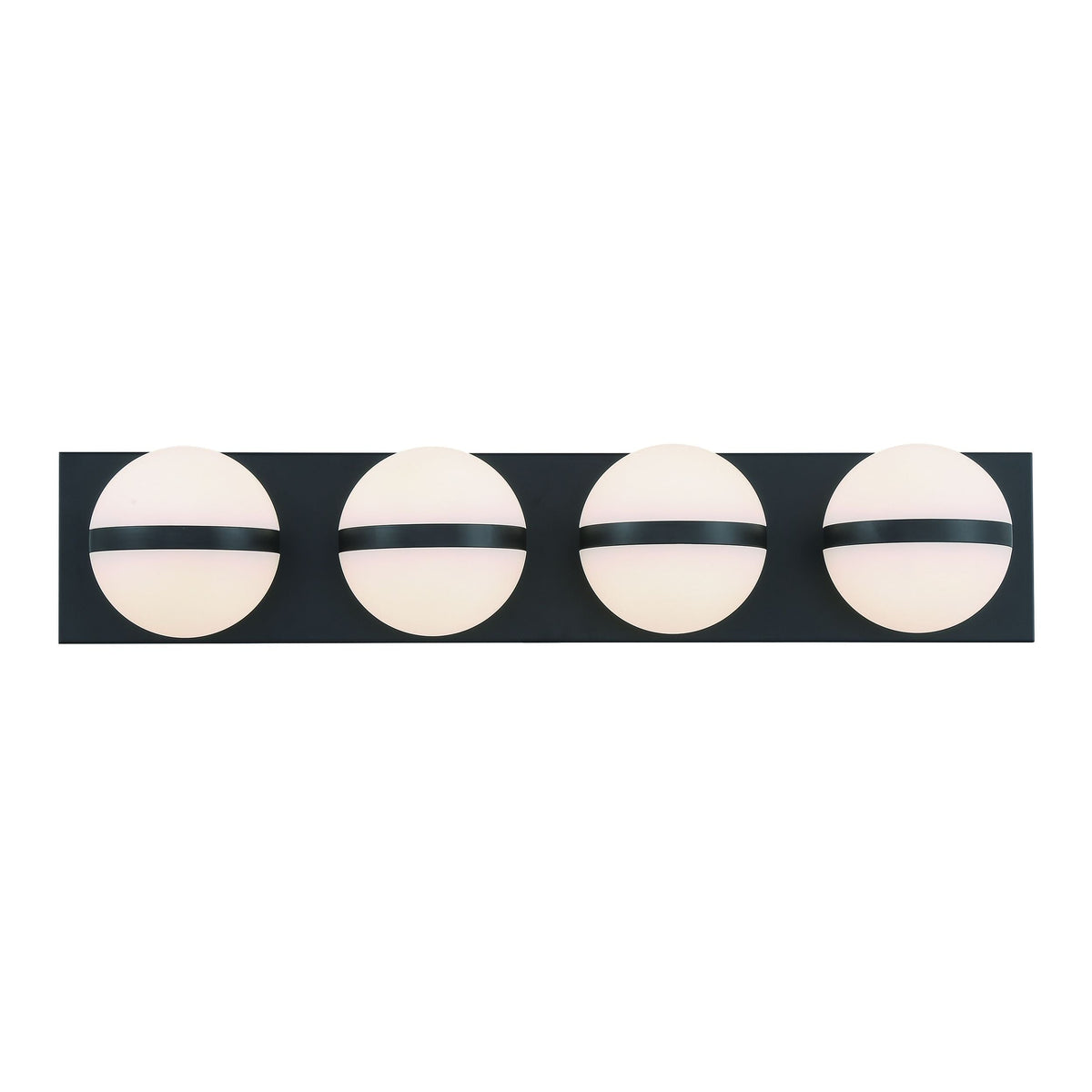 Orion 4-Light Vanity with Acrylic Glass, Black, 25-in