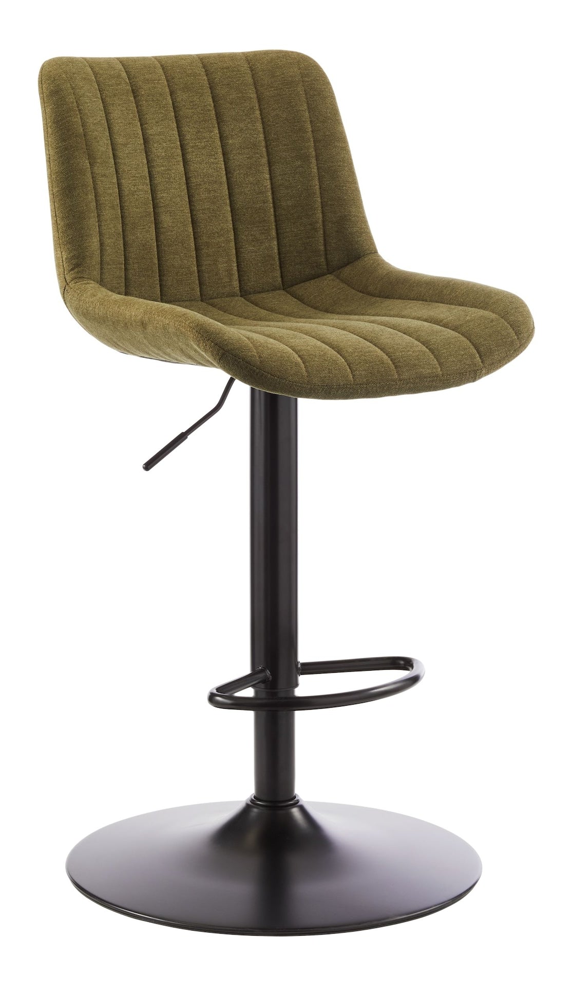 Rory Adjustable Height Gas-Lift Swivel Bar Stool, Green