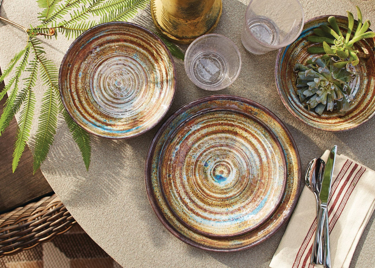 Seashore Outdoor Hand Painted Dinner Plates, 1-pc