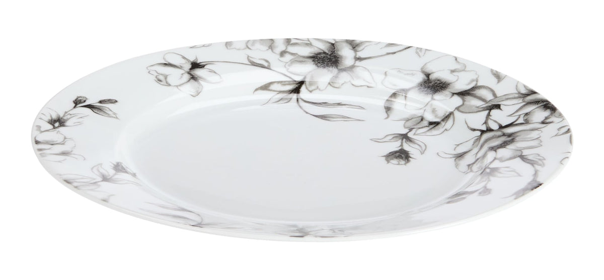 Wild Rose Dinner Plate, 1-pc, White, Dishwasher & Microwave-Safe
