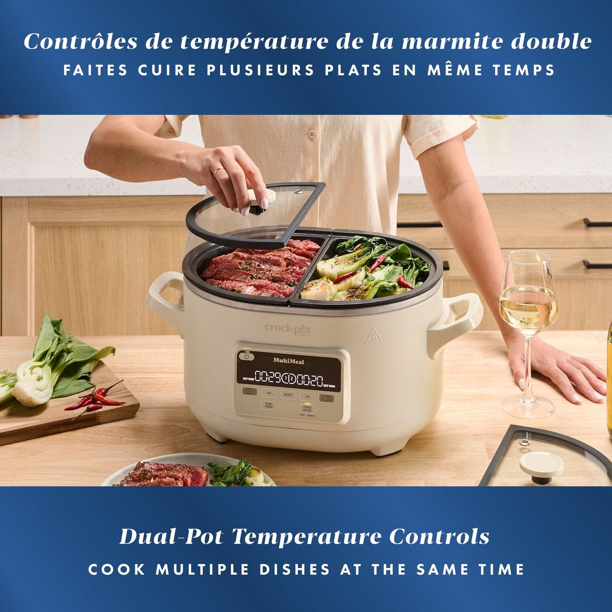 Crockpot Ceramic-Coated Multi-Meal Slow Cooker, 3.7-qt