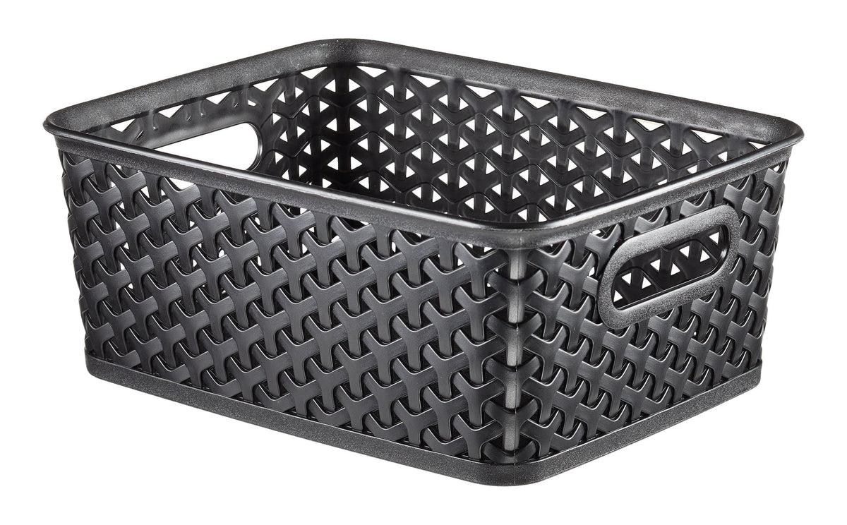 My Style Woven Storage Basket, Small, Black