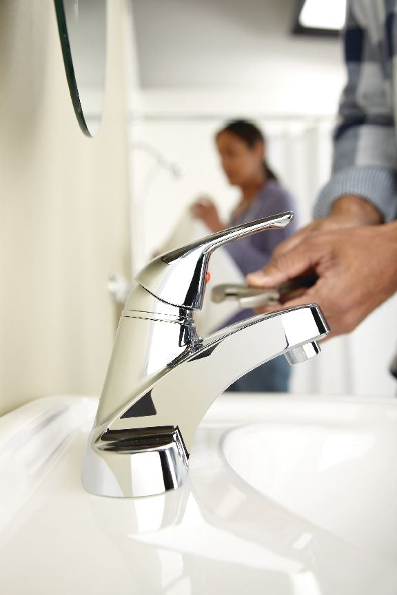 Renovate Single Handle Bathroom Sink Faucet, 4-in Centerset, Chrome