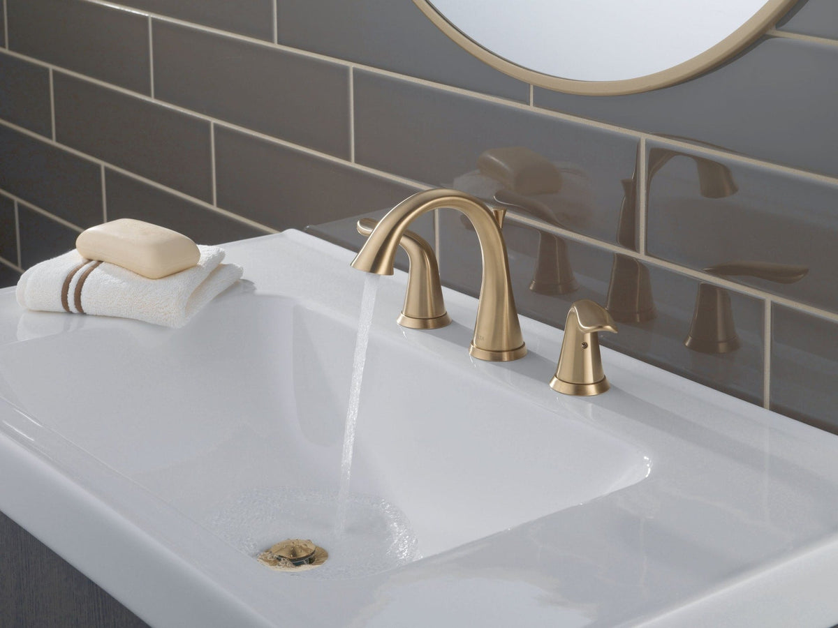 Lahara 2-Handle Widespread Faucet, Champagne Bronze