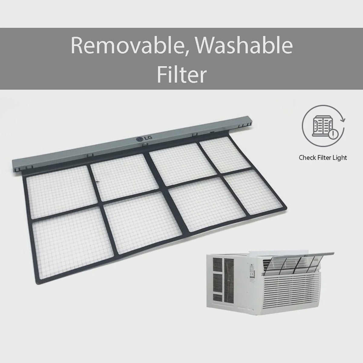 8,000 BTU 340 Sq ft Window Air Conditioner with Remote Control, White, LW8016ER