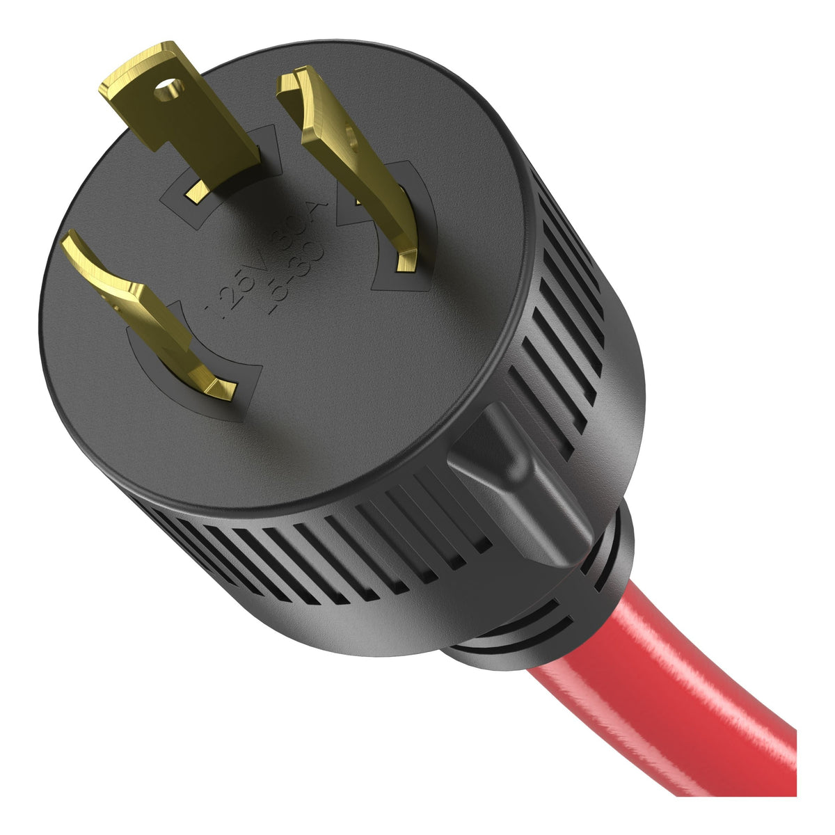 30A 25-ft Triple-Outlet Extension Cord, Red