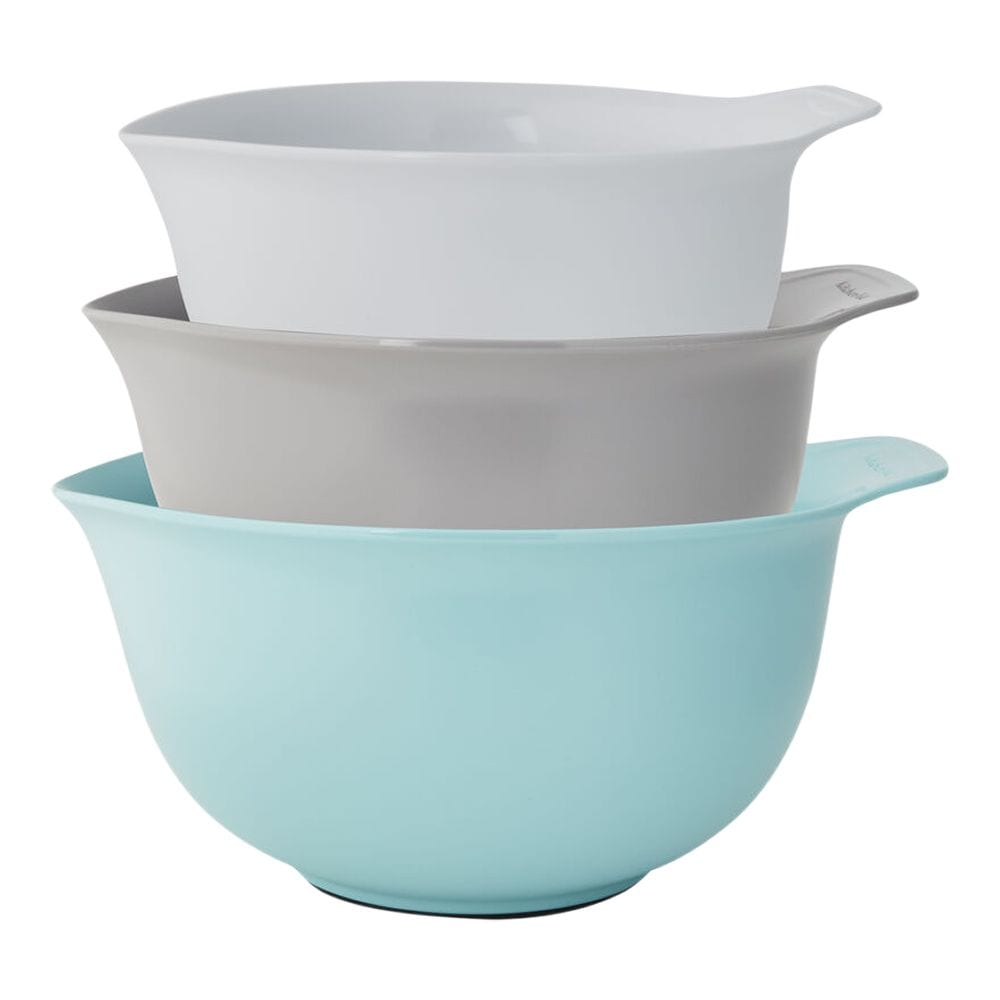 Plastic Mixing Bowl Set with Non-Slip Base, Assorted Sizes, 3-pc