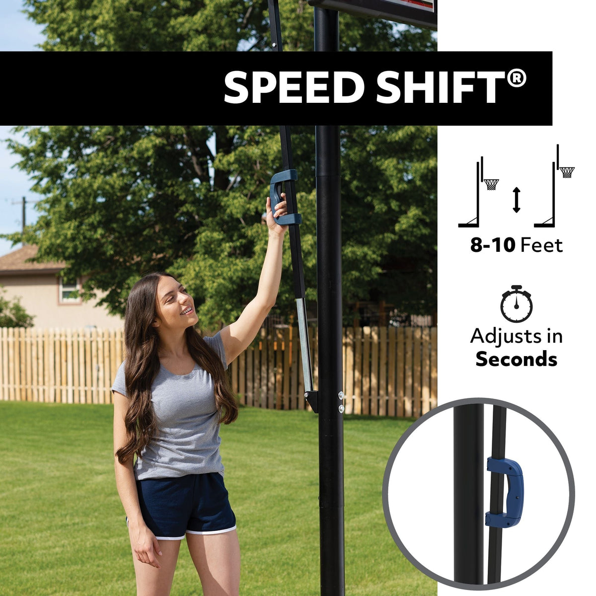 Portable Adjustable Basketball Backboard, Hoop & Net System, 48-in