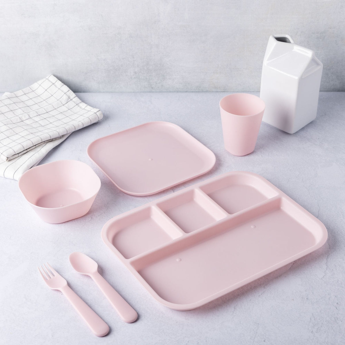 Kids' Plastic Dinnerware Set, Serves 4, 24-pc, Dishwasher Safe