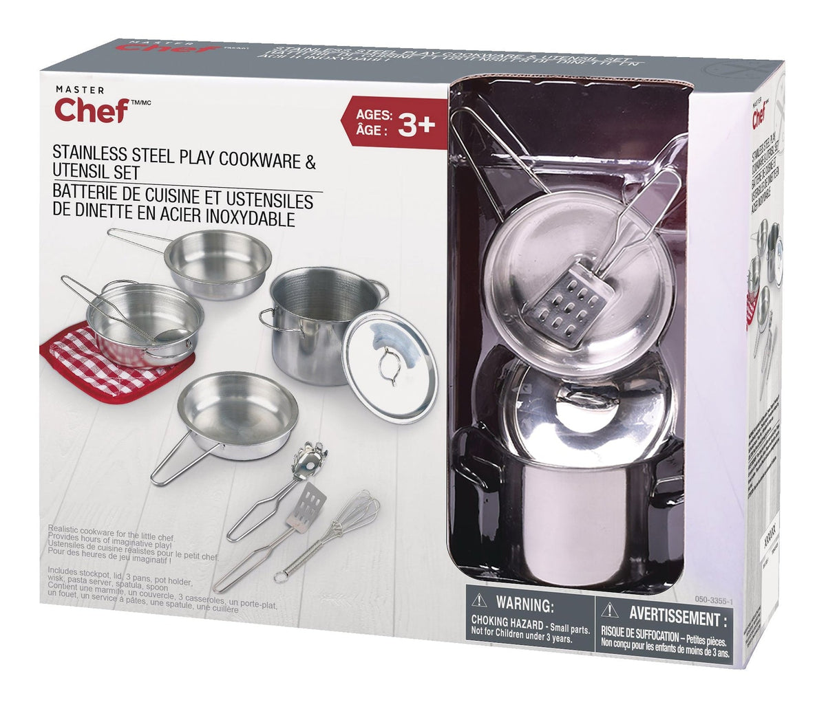 Toy Kitchen Stainless Steel Cookware Set For Kids, 10 pc, Ages 3+