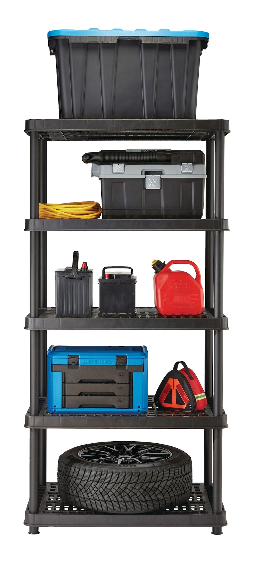 5-Shelf Resin/ Plastic Storage Rack/ Shelving Unit, 36 x 24 x 72-in