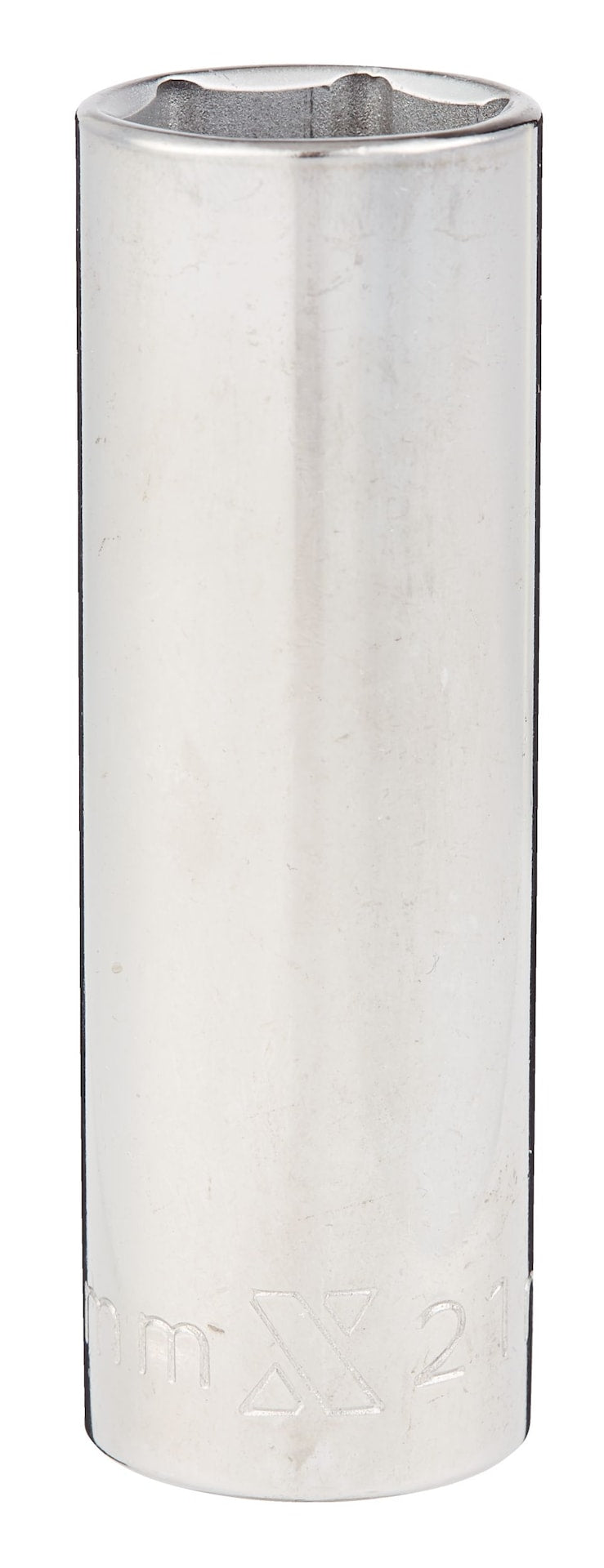 21mm 1/2-in Drive Deep Socket 6-Point, CRV, Chrome Plating