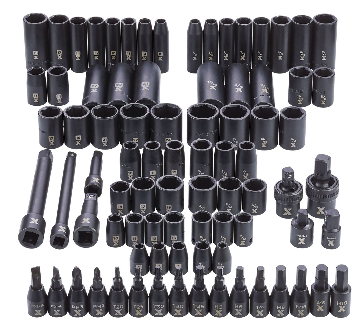 3/8-in & 1/2-in Drive Professional Grade Impact Socket Set, 83-pc, CRMO