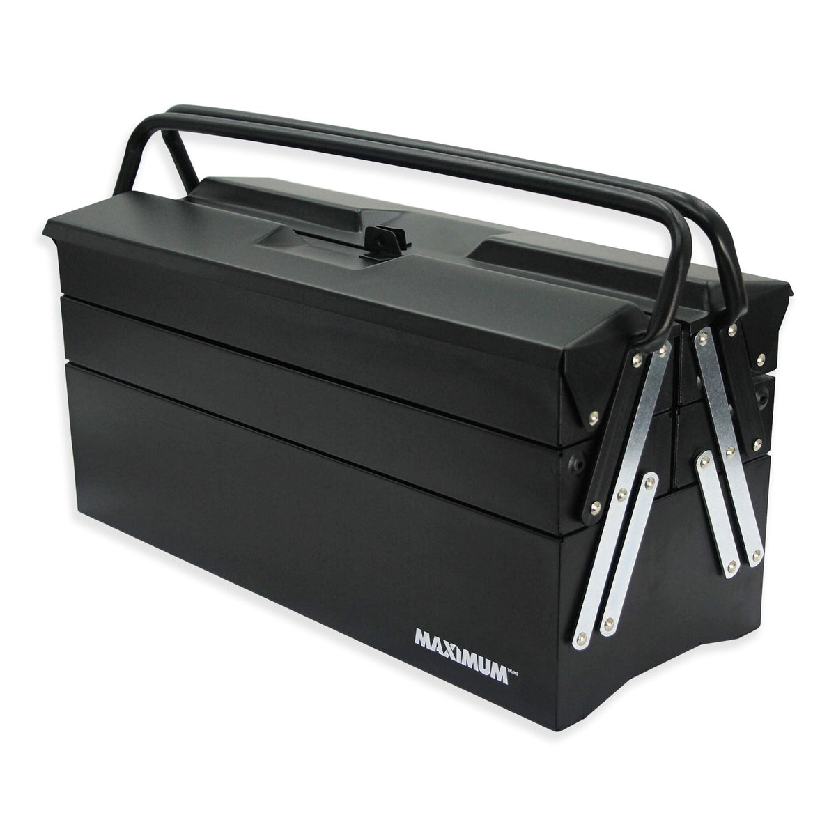 Portable 5-Tray Cantilever Tool Box, Black, 21-in