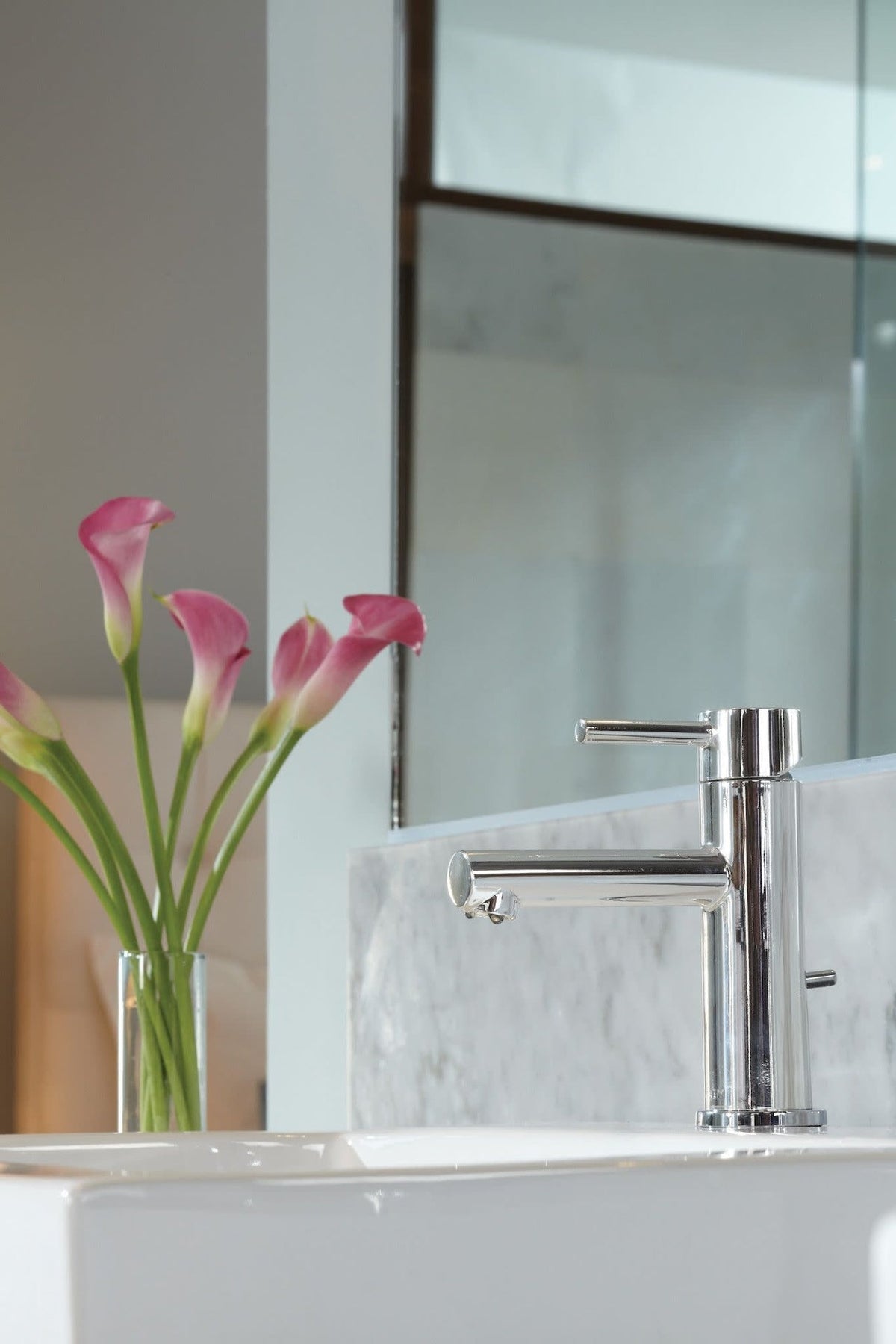 Align Single Handle High Arc Single Hole Bathroom Sink Faucet, Chrome
