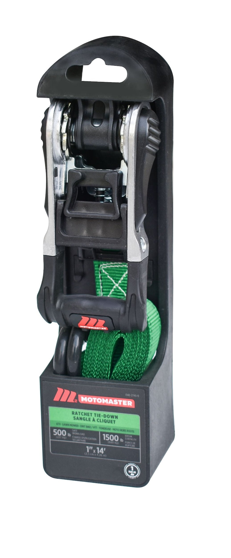 1,500-lb Ratchet Tie Down Straps, with Padded Handle, 1-in x 14-ft