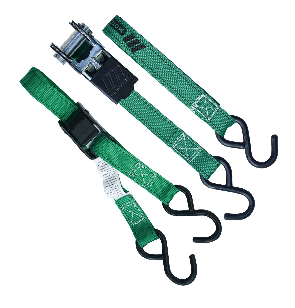 900-lb Ratchet/Cambuckle Tie-Down Straps, Non-Padded, 1-in x 10-ft, 4-pk