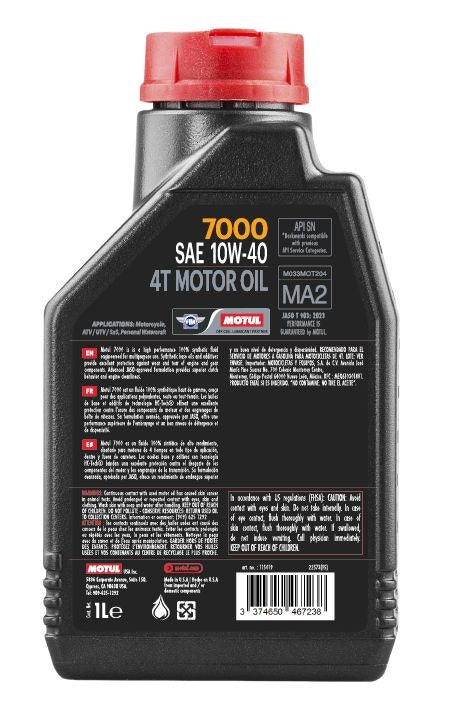 946mL 7000 4-Cycle 10W40 Motorcycle Oil
