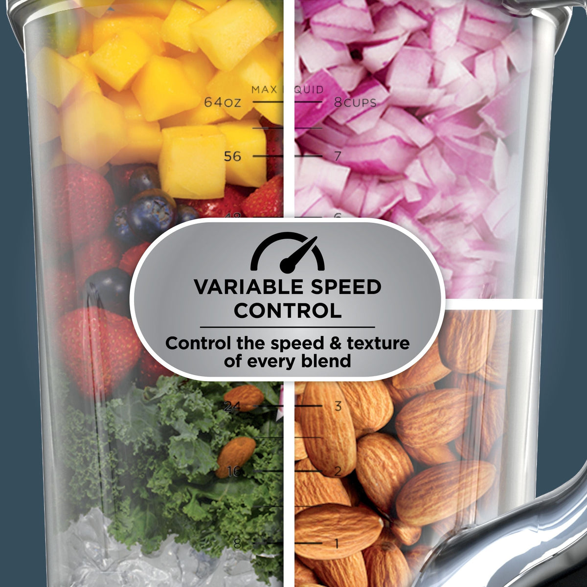 Duo Blender with 72-oz Full-Size Pitcher & Pre-Set Programs, Includes Two 24-oz Single-Serve Cups, 1800W