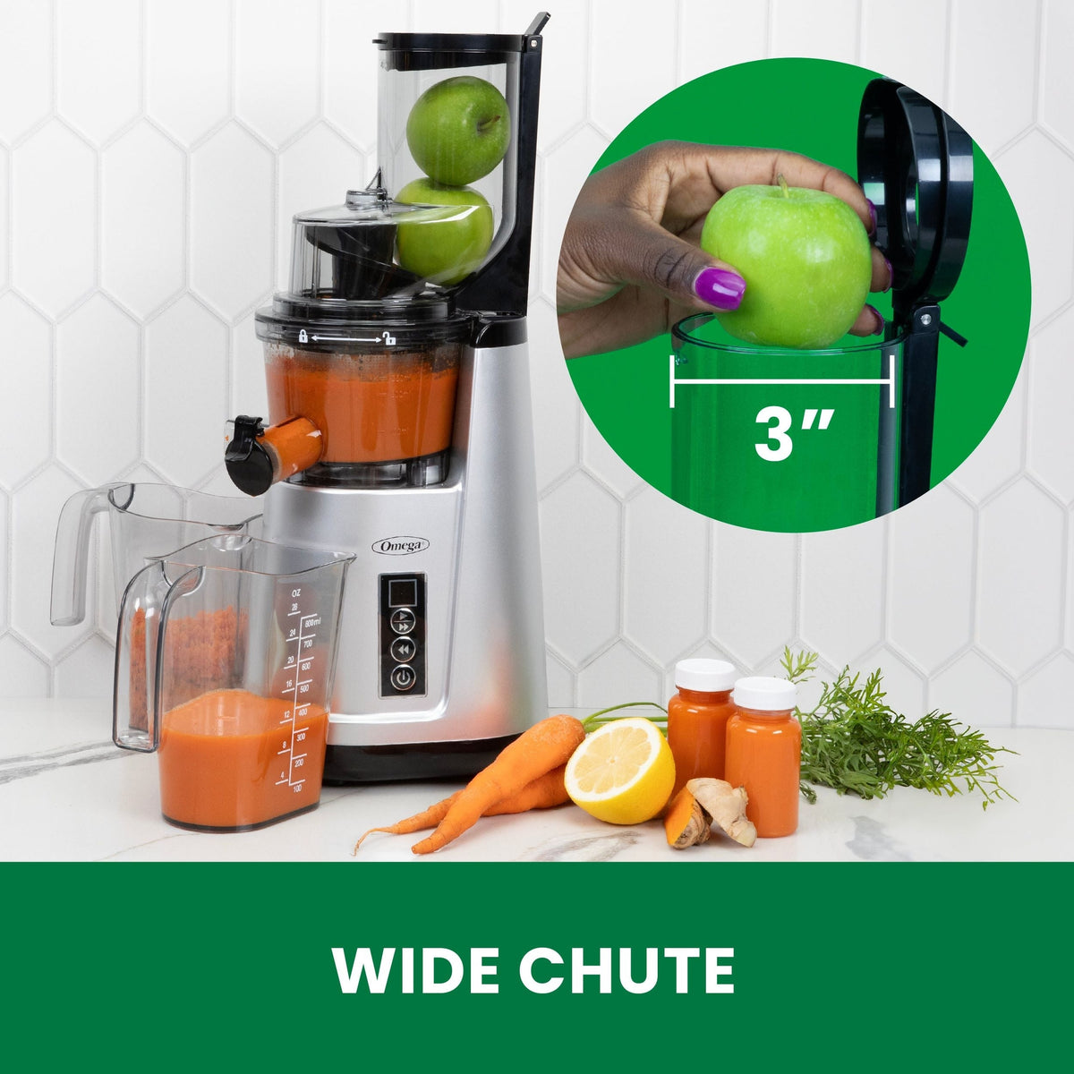 Wide Mouth Cold Press Slow Juicer with Anti-Clog