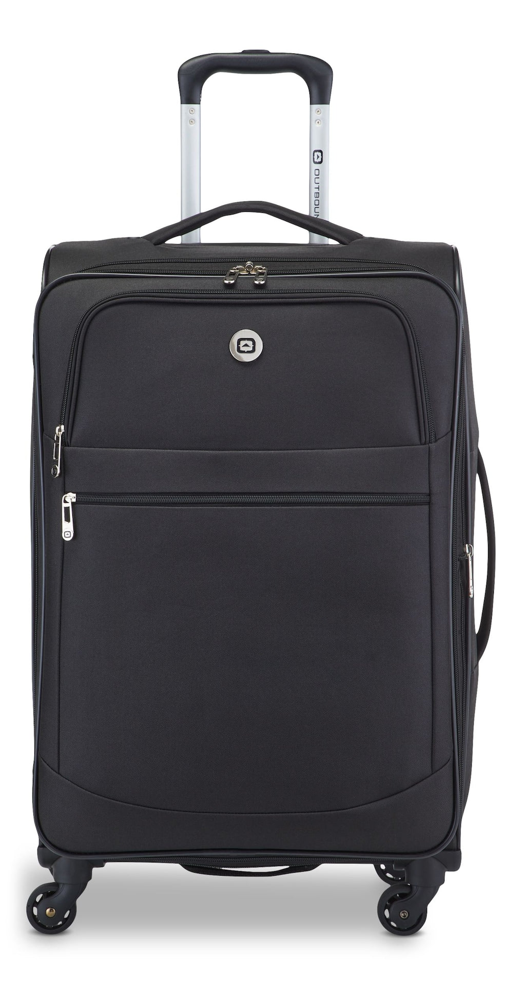 Softside Spinner Wheel Medium Travel Luggage Suitcase, Black, 24-in