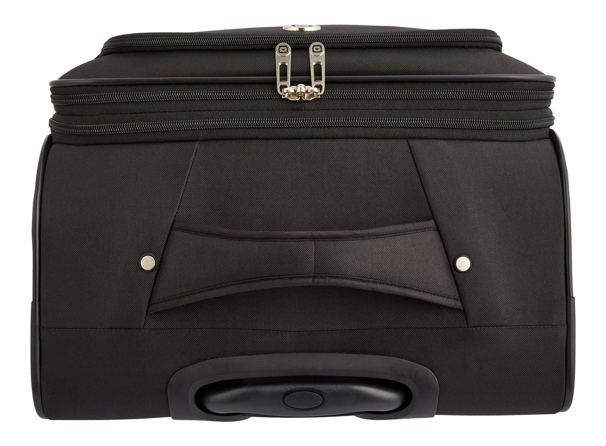 Softside Spinner Wheel Medium Travel Luggage Suitcase, Black, 24-in