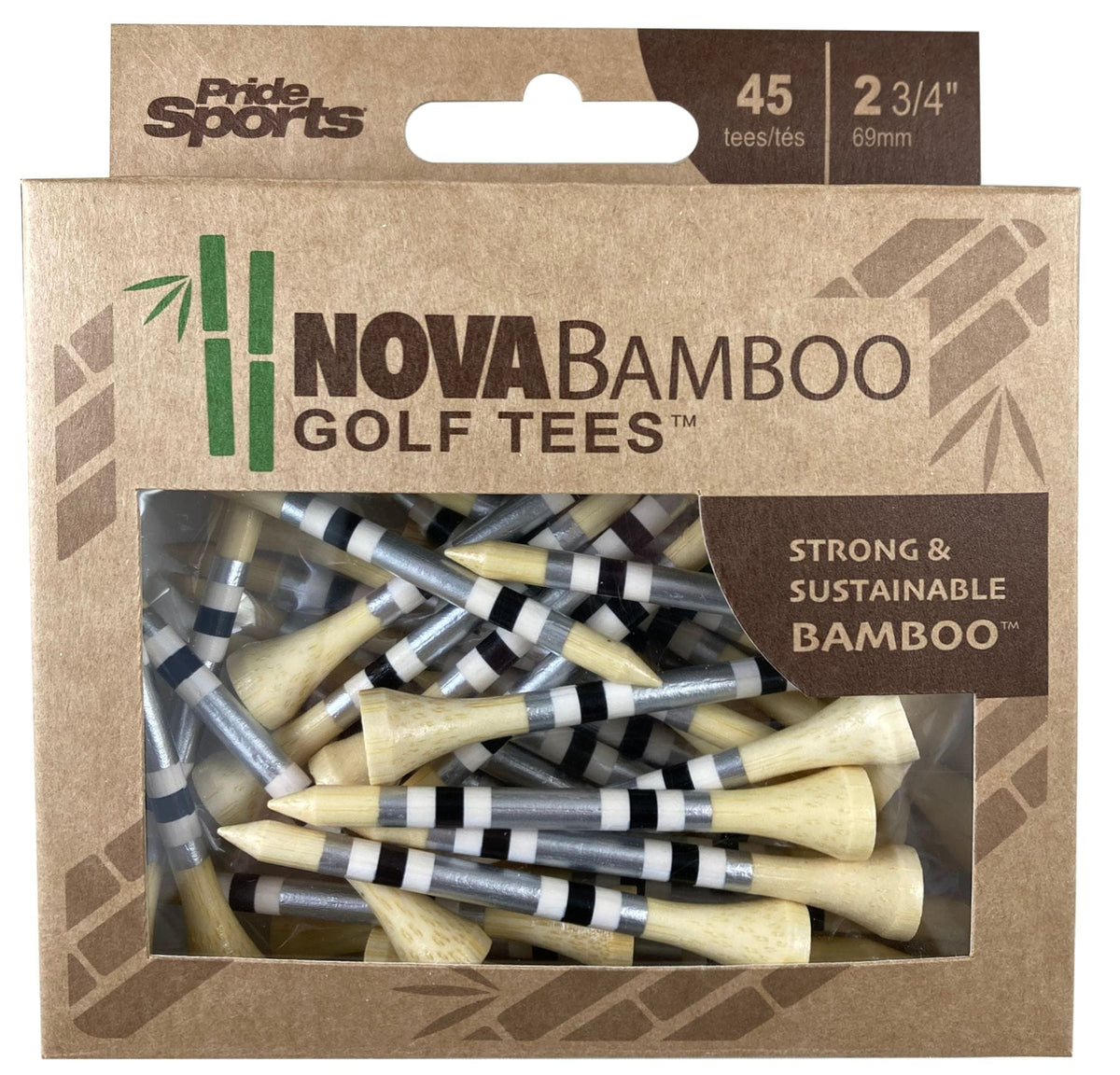 Nova Bamboo Golf Tee, 2 3/4-in, 45-pk