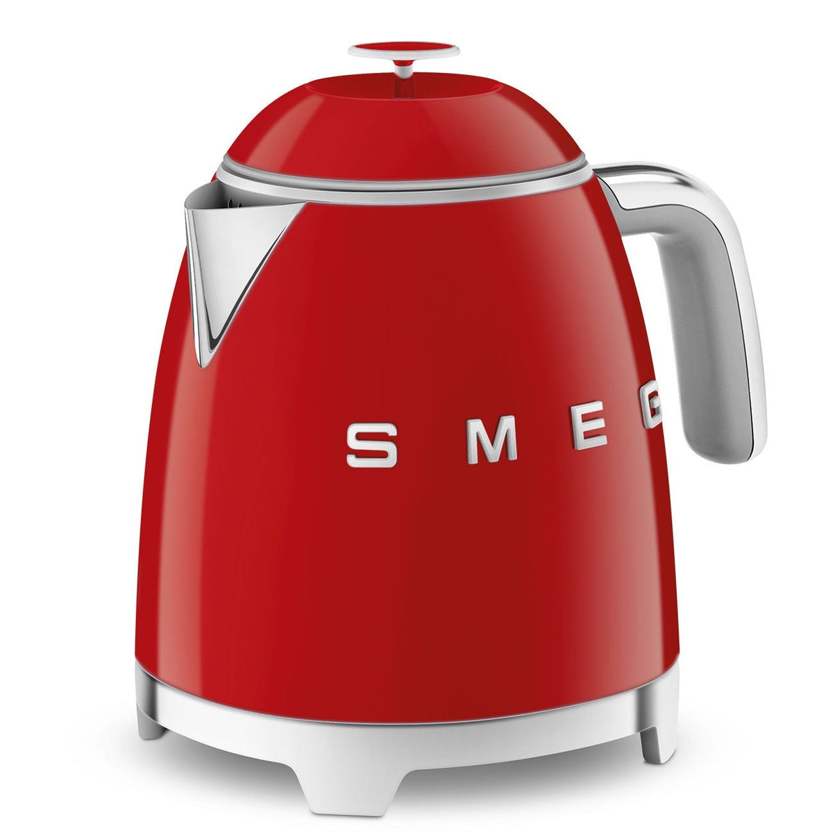 50's 1400W Retro Style Electric Mini Countertop Kettle with Cordless Base, Red, 0.8-L