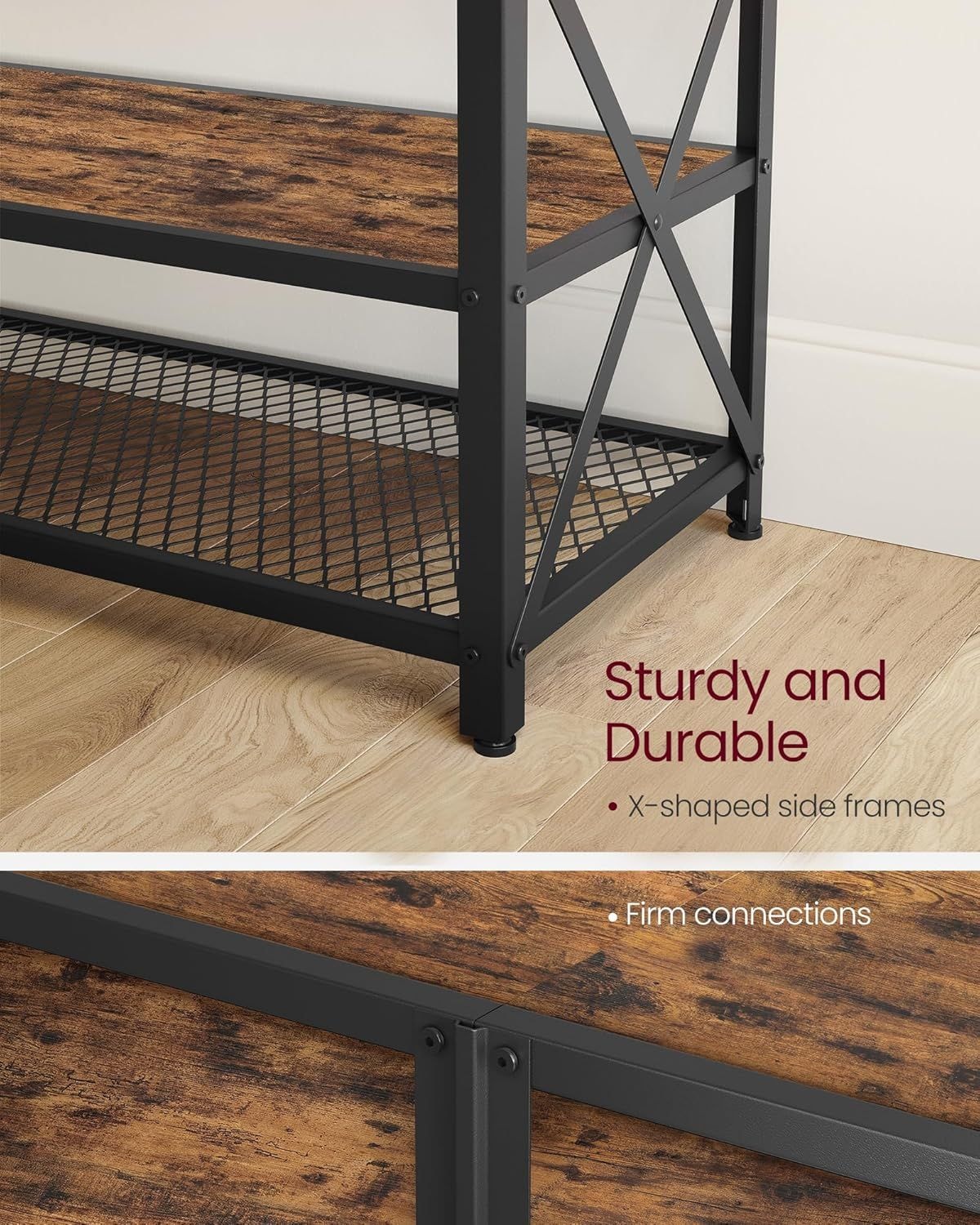 Home 70-in 3-Tier Industrial Rustic Brown TV Stand