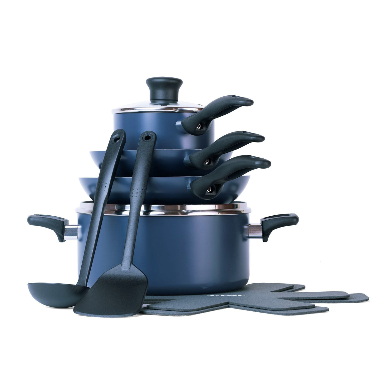 Viva Aluminum Non-Stick Cookware Set, Blue, 10-pc