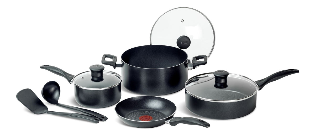 Viva Non-Stick Cookware Set, Black, 9-pc