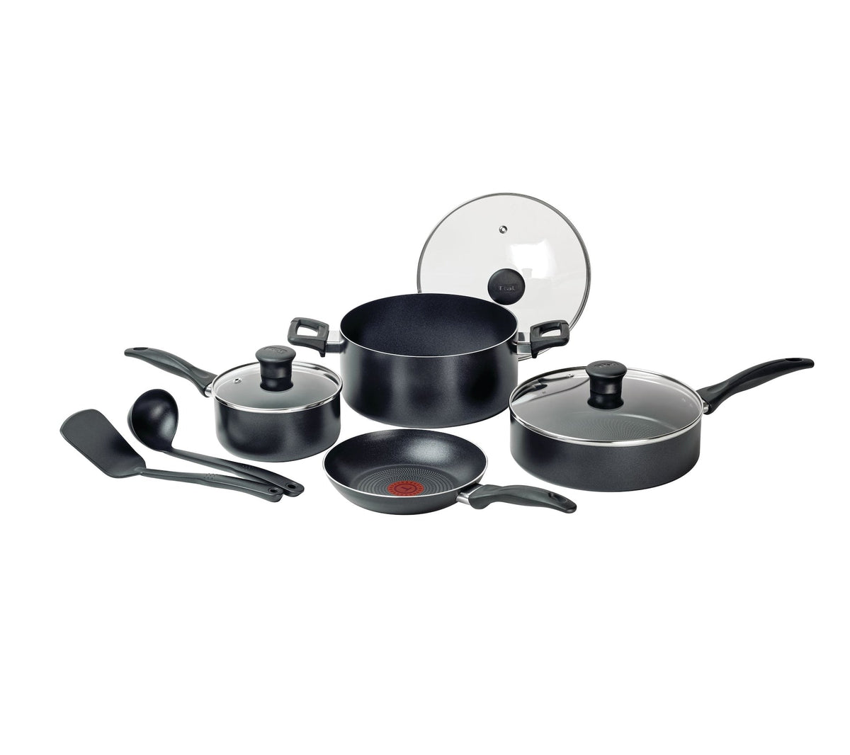Viva Non-Stick Cookware Set, Black, 9-pc