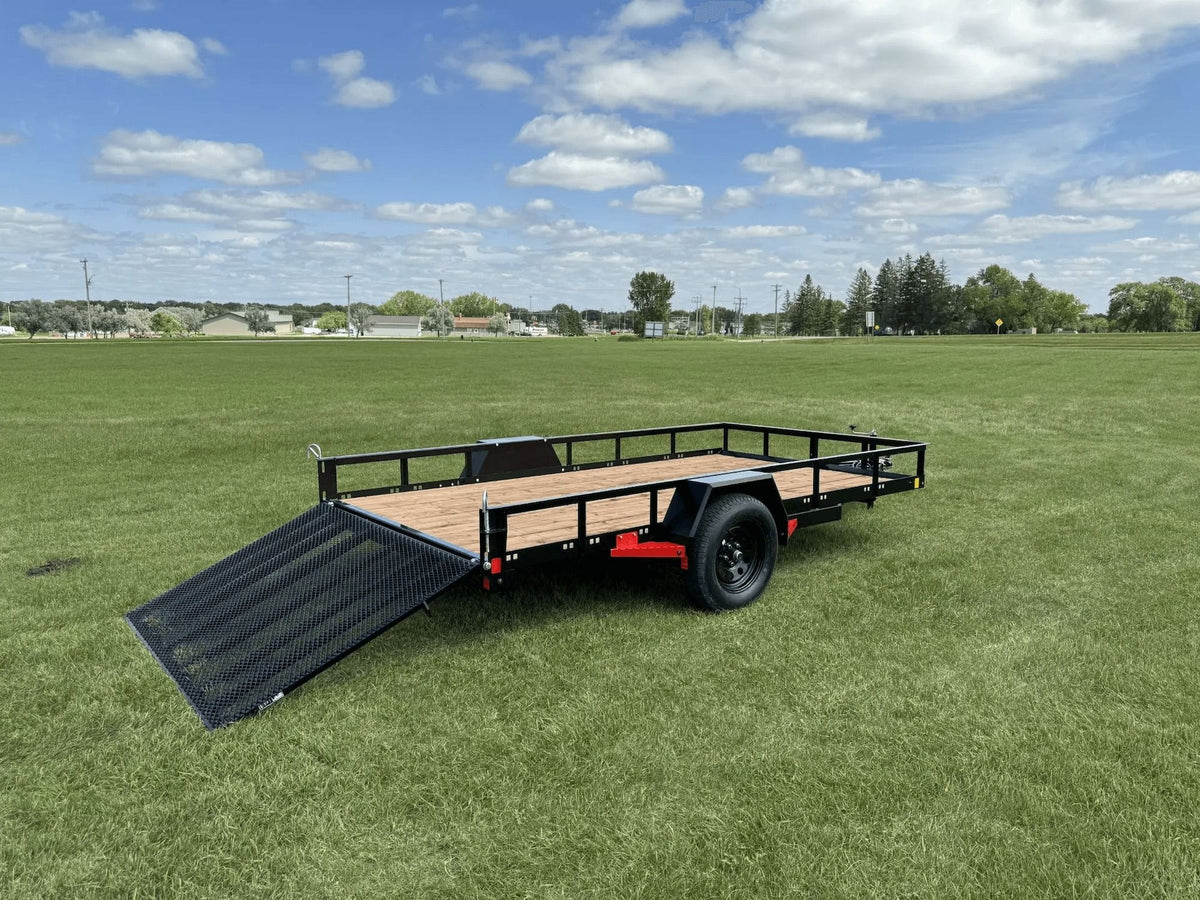 77-in x 12-ft Utility Trailer With Gate, Black