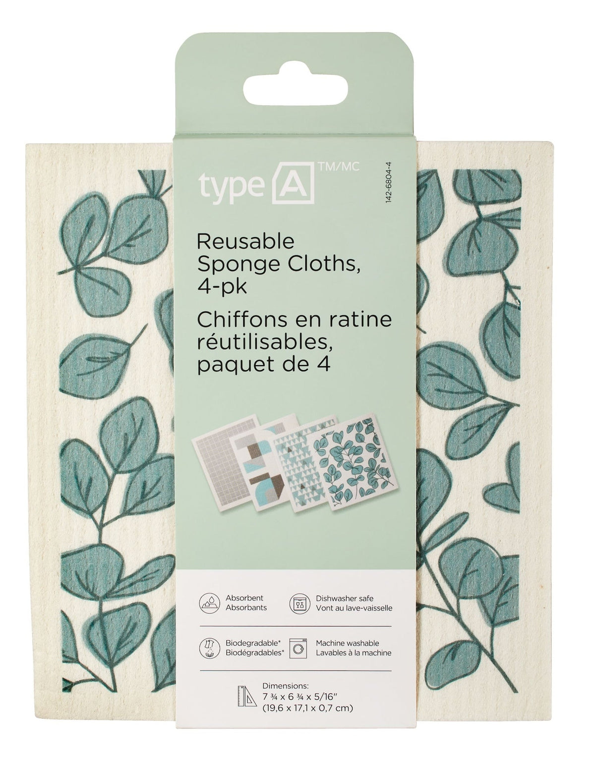 Reusable Sponge Cloths, 4-pk