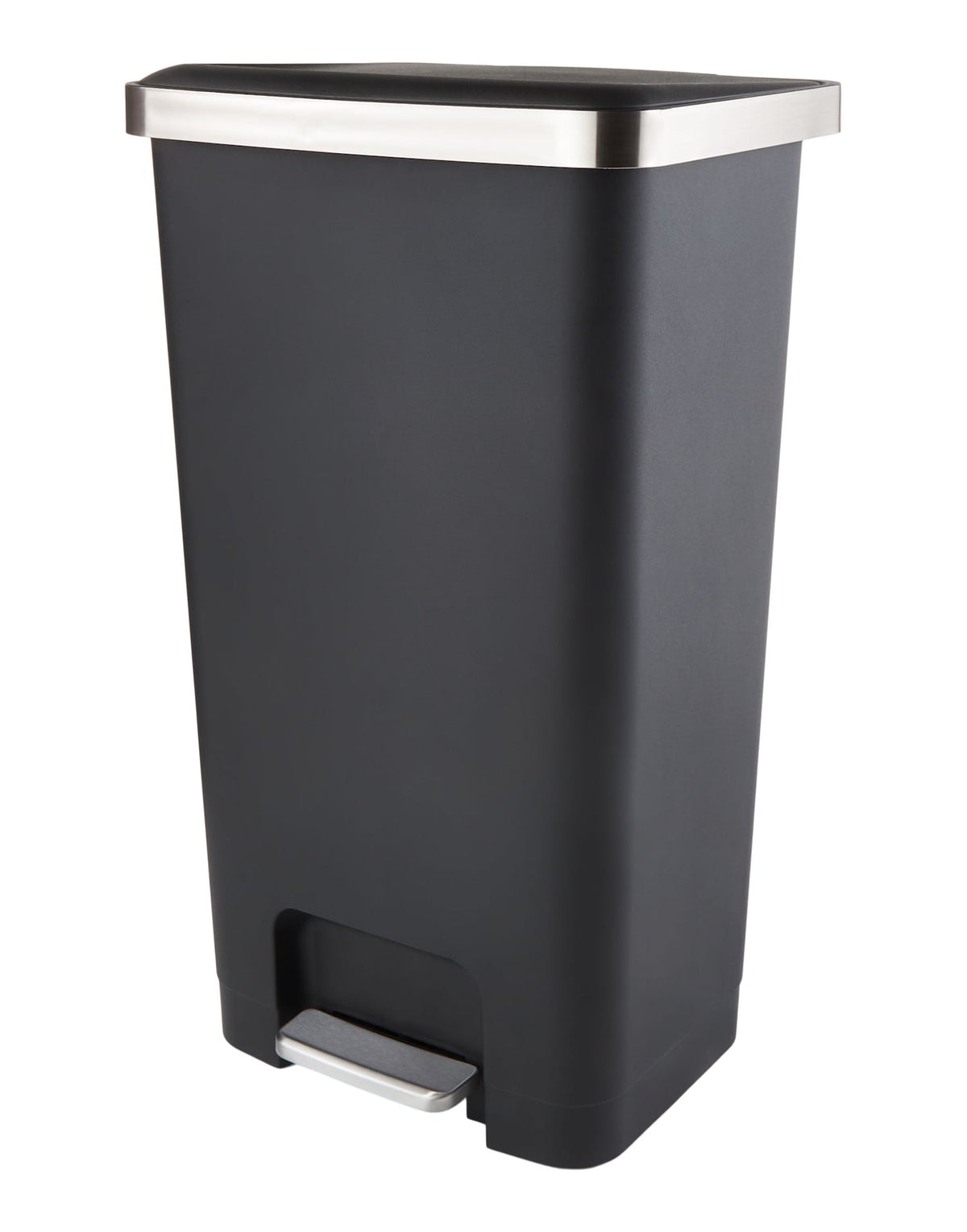 Wide Black Resin Garbage Can, 45-L