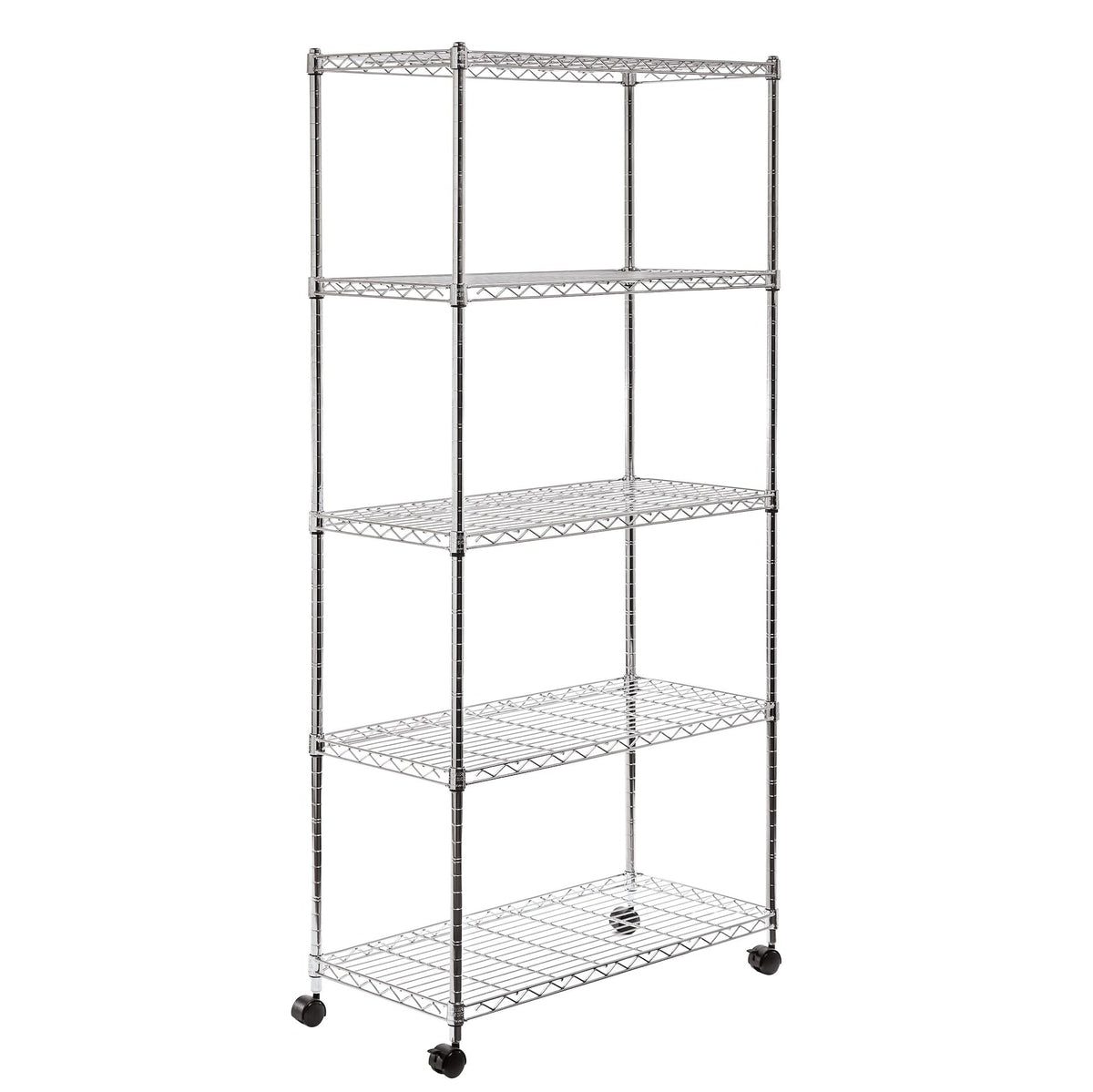 5-Tier Steel Wire Shelving, 30-in x 14-in x 60-in, Chrome