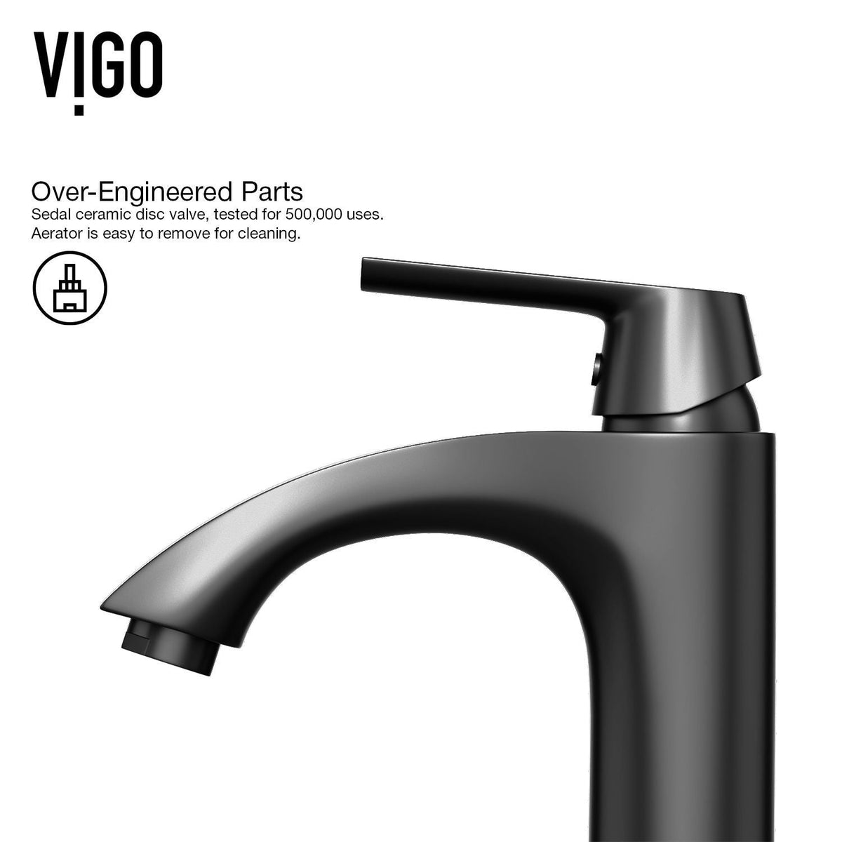 Linus Single Handle Vessel Single Hole Bathroom Sink Faucet, Matte Black
