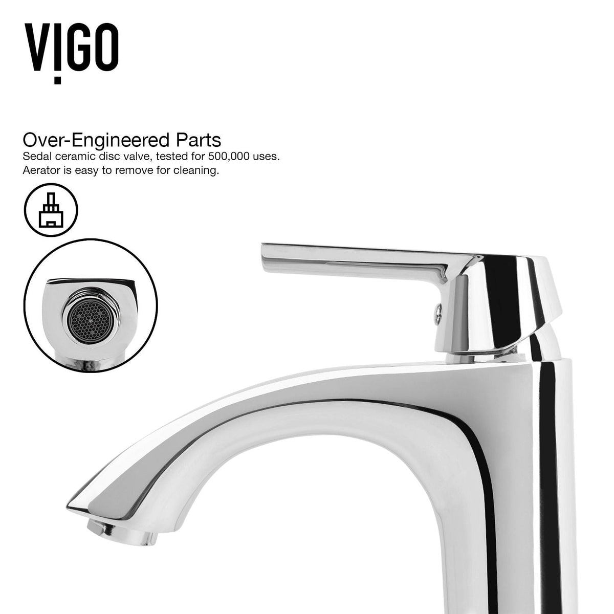 Linus Single Handle Vessel Sink Bathroom Faucet, Chrome