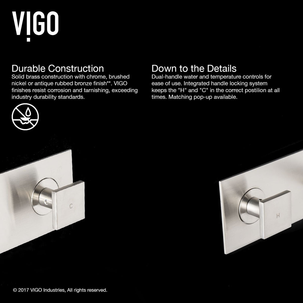 Titus Wall Mount Dual Handle Bathroom Sink Faucet, Eco-Friendly 1.2 GPM Flow Rate, Brushed Nickel