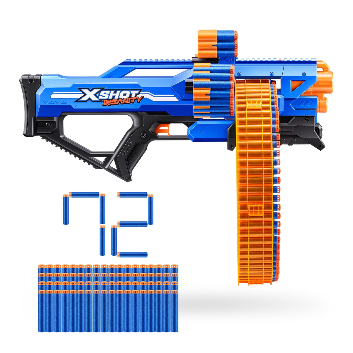 Insanity S1 Mad Mega Barrel Dart Blaster, 72-Darts, Ages 8+