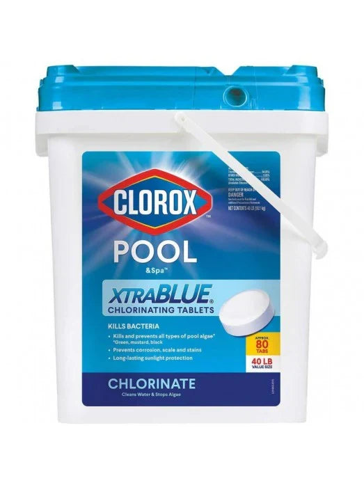 Xtra Blue 40 Pound 80 Tab Pool and Spa 3 Inch Long Lasting Chlorinating Tablets P3261