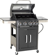 Burner Gas grill with side burner and enameled cast iron grille 42,000BTU outdoor cooking stainless steel propane grill Garden grill